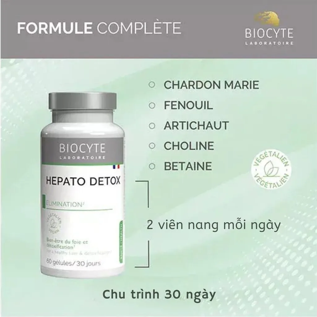 Giải Độc Gan Biocyte Hepato Detox 60 viên