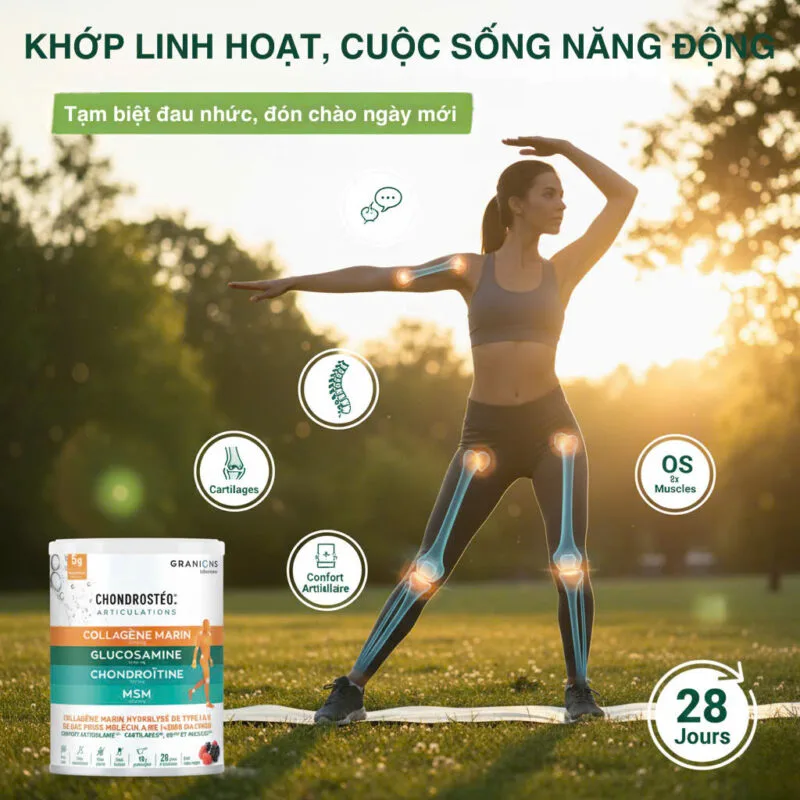 Giải pháp chuyên biệt Granions Chondrostéo+ Joints Marine Collagen Dạng Bột