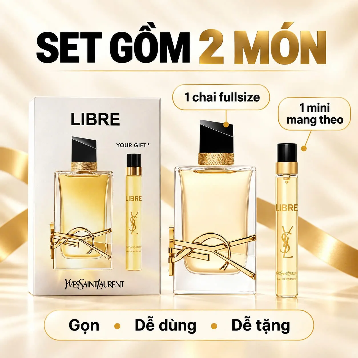 Gift Set YSL Libre EDP bao gồm nước hoa fullsize 90ml và 10ml minisize Gift Set YSL Libre EDP bao gồm nước hoa fullsize 90ml và 10ml minisize
