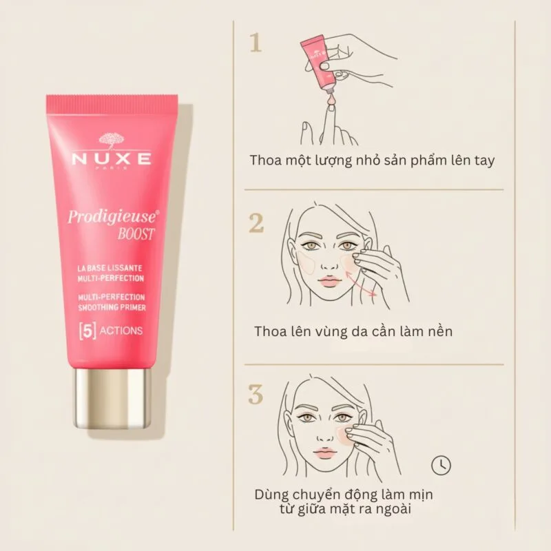Hướng Dẫn sử dụng Kem Nền Làm Mịn Da 5 trong 1 Nuxe 40ml