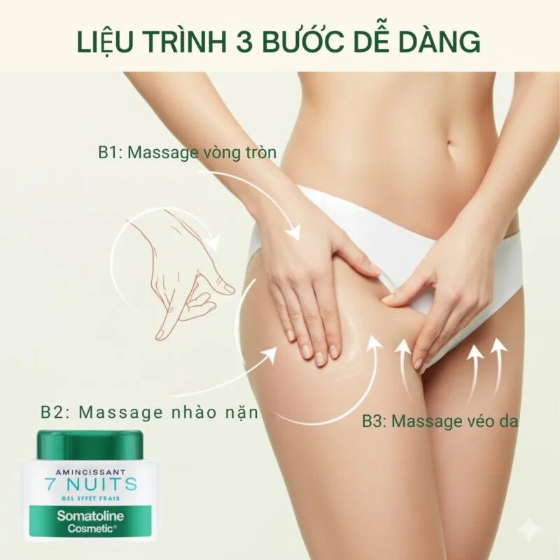 Hướng dẫn sử dụng Somatoline Amincissant 7 Nuits Gel Effet Frais