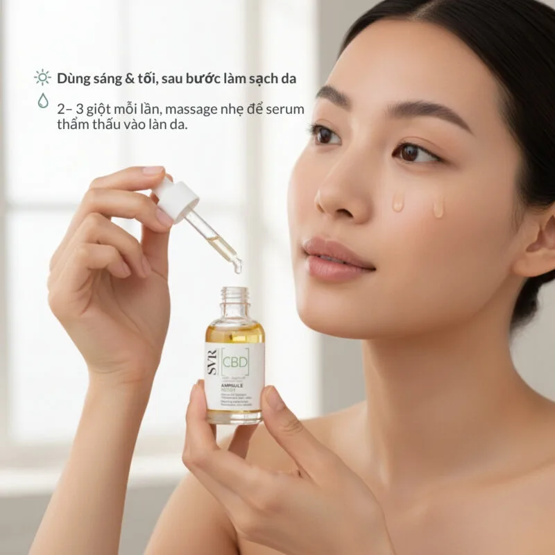 Hướng Dẫn Sử Dụng Tinh Chất Phục Hồi Da SVR Resist Ampoule CBD & Peptide