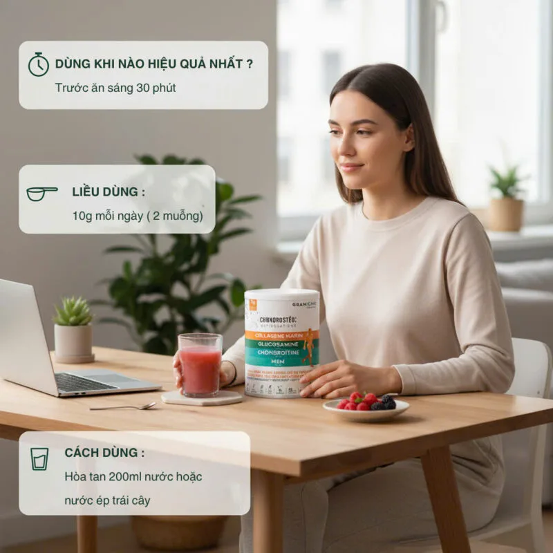 Hướng Dẫn Sử Dụng Granions Chondrostéo+ Joints Marine Collagen Dạng Bột
