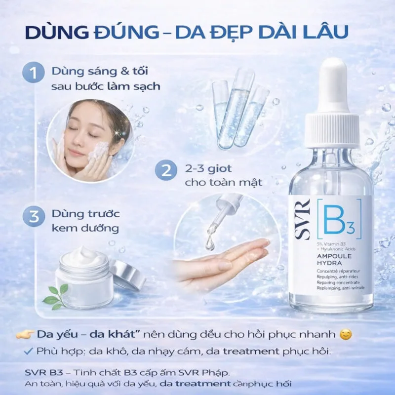 Hướng dẫn sử dụng SVR B3 Ampoule Hydra