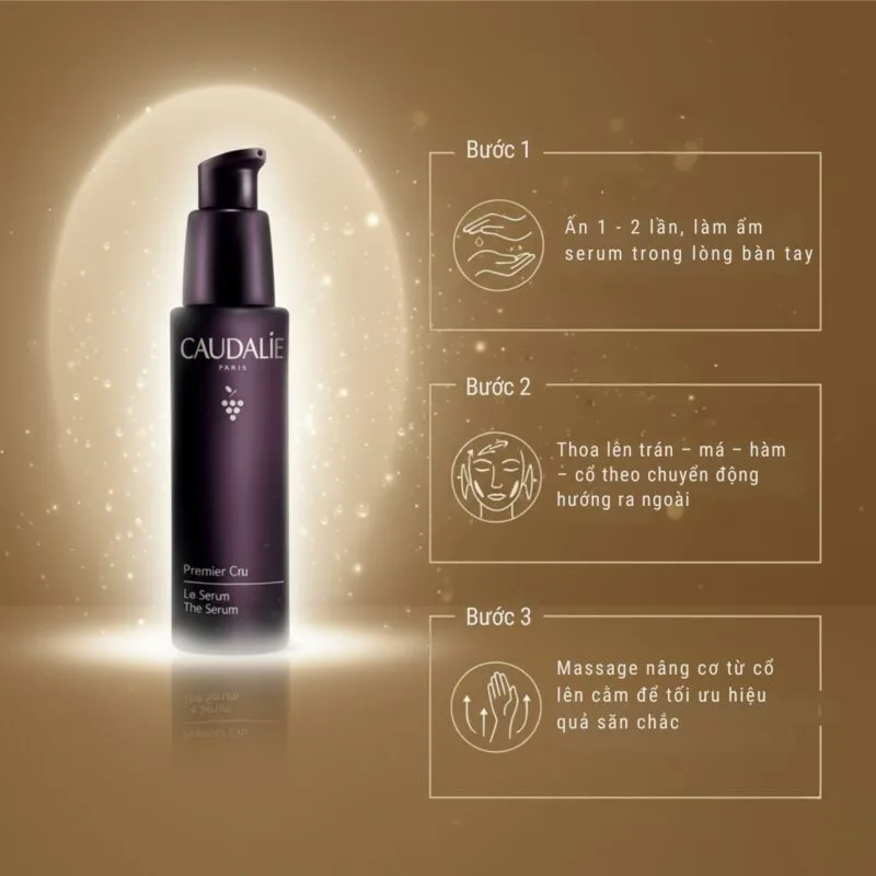 Hướng dẫn sử dụng tinh chất Chống Lão Hóa Caudalie Premier Cru