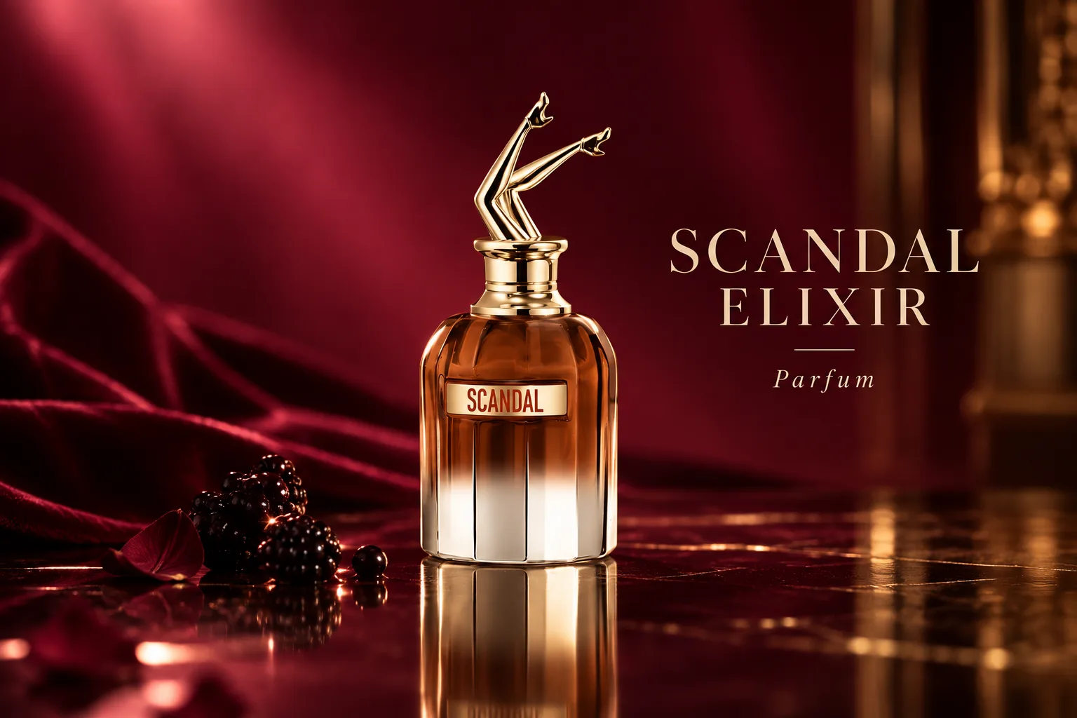 Jean Paul Gaultier Scandal Elixir Parfum 2026 với mâm xôi đen, hoa diên vĩ và hoắc hương Jean Paul Gaultier Scandal Elixir Parfum 2026 với mâm xôi đen, hoa diên vĩ và hoắc hương