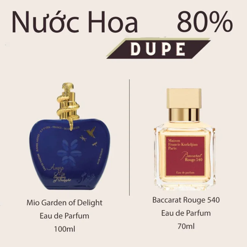 Jeanne Arthes Amore Mio Garden of Delight vs Baccarat Rouge 540