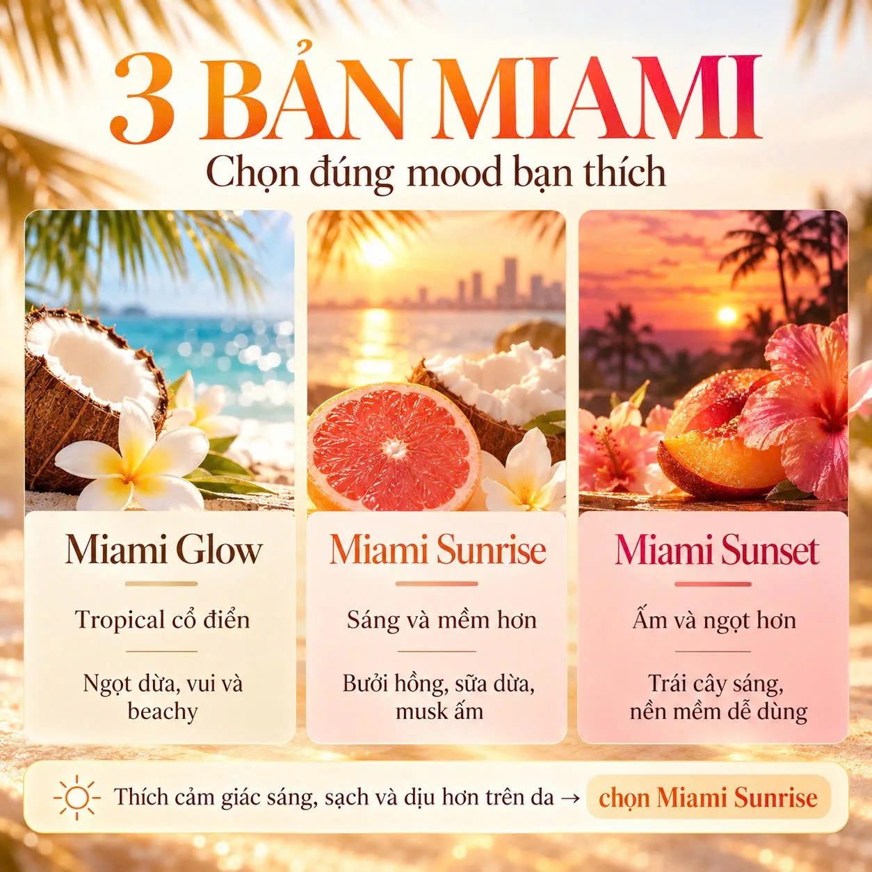 So sánh Jennifer Lopez Miami Glow 2005 và Glow Miami Sunrise 2026 với Glow Miami Sunset So sánh Jennifer Lopez Miami Glow 2005 và Glow Miami Sunrise 2026 với Glow Miami Sunset
