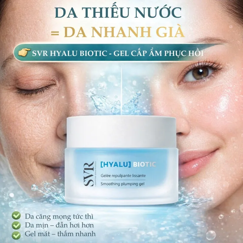 Hiệu quả sử dụng Kem Dưỡng Ẩm SVR Hyalu Biotic Chính Hãng