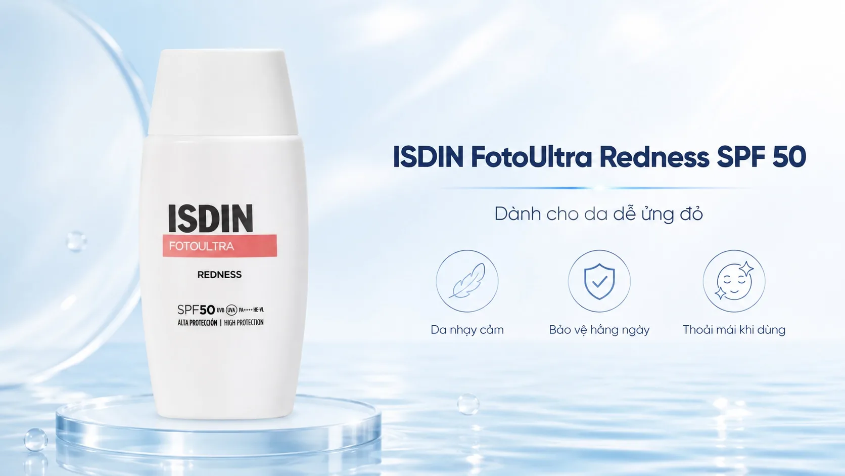 Kem Chống Nắng Giảm Ửng Đỏ ISDIN Fotoultra Redness SPF50 50ml