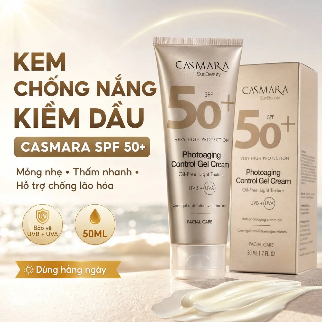 Kem Chống Nắng Ngừa Lão Hóa Casmara Photo-Aging Control Gel-Cream SPF50+ Lợi Ích