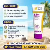 Kem Chống Nắng Trẻ Em Cancer Council Kids Sunscreen SPF50+ Cách Dụng