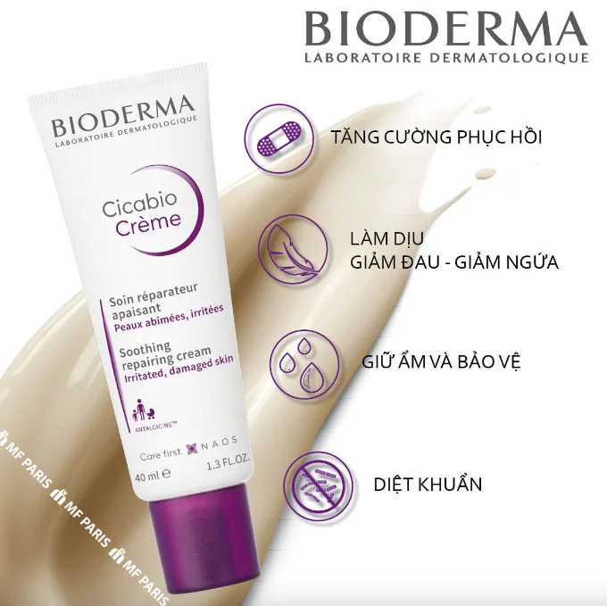 Kem Dưỡng Ẩm Phục Hồi Bioderma Cicabio Creme 40ml