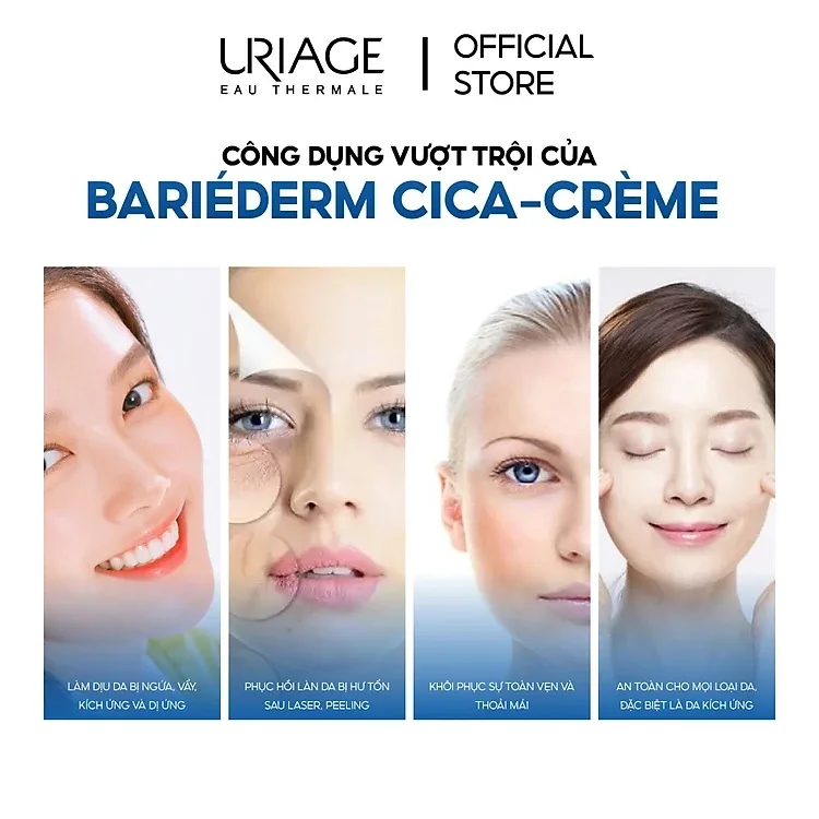 Công Dụng Kem Dưỡng Ẩm Phục Hồi Da Uriage Bariederm CICA