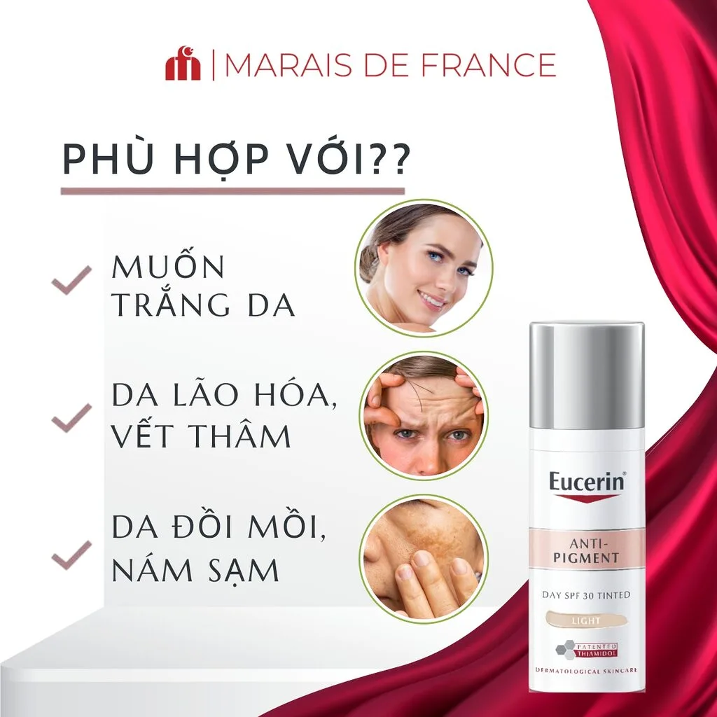Kem Dưỡng Da Ban Ngày Eucerin Anti-Pigment Day SPF30 Tinted Light
