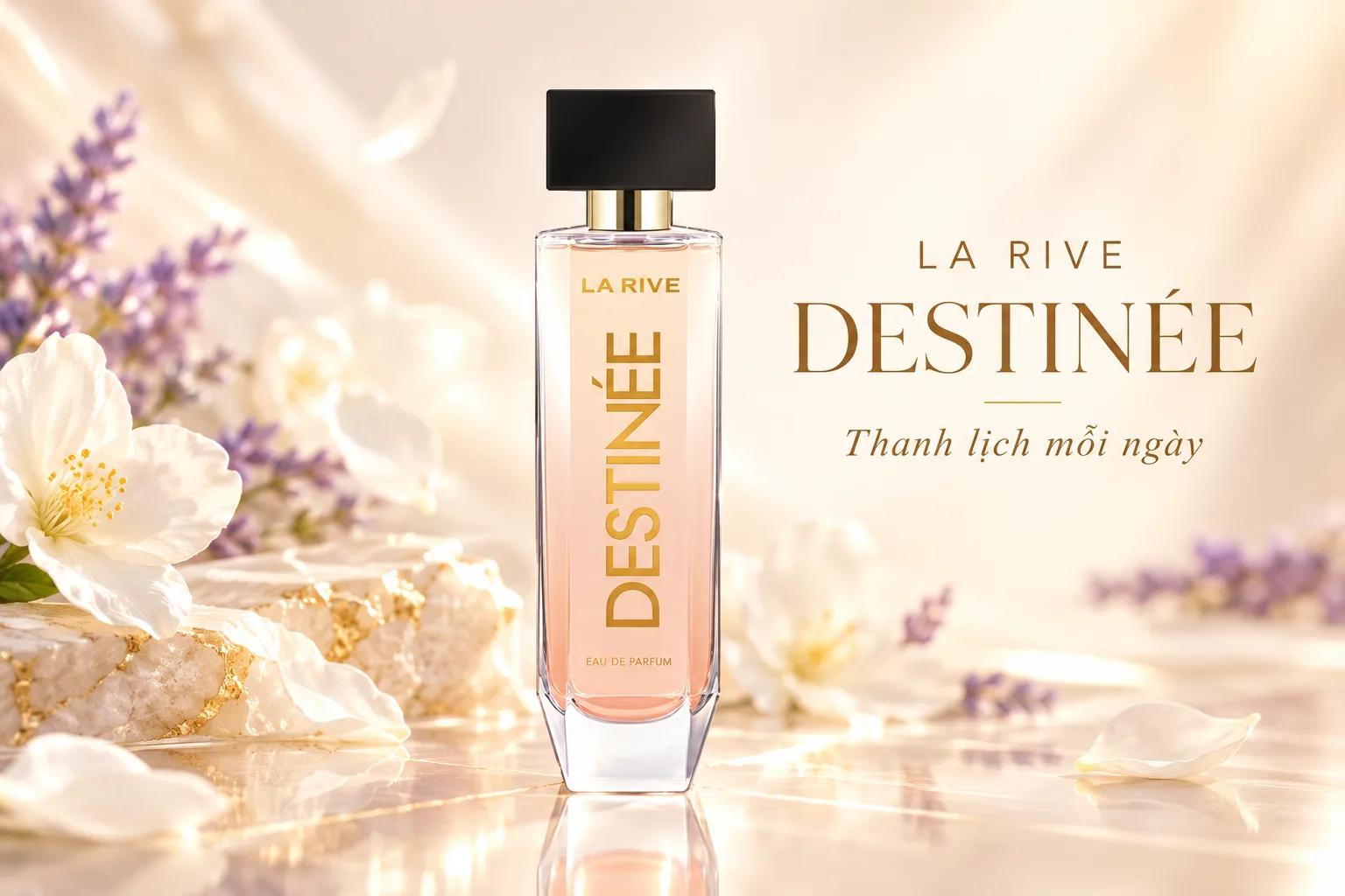 Nước hoa nữ La Rive Destinée Eau de Parfum 90ml với oải hương, hoa cam và vanilla