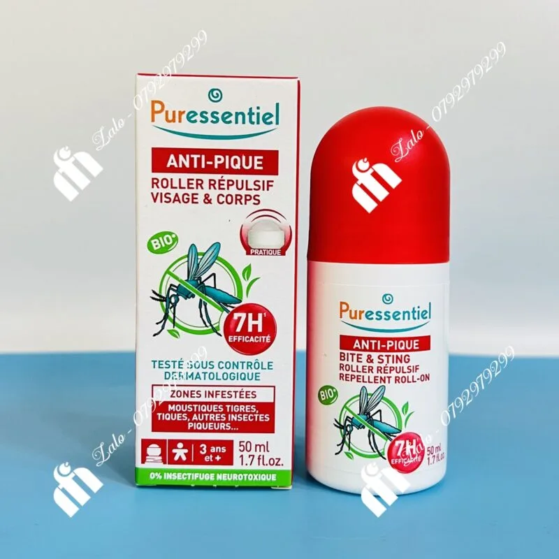 Lăn Đuổi Muỗi Puressentiel Roll-On Face And Body 50ml