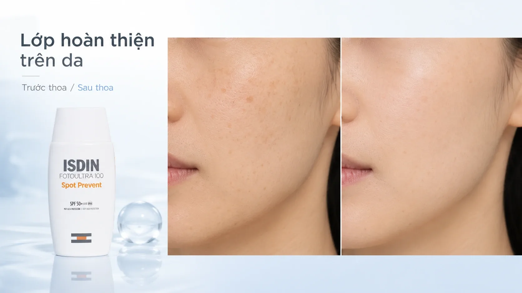 Lớp hoàn thiện ISDIN Spot Prevent trên da thật