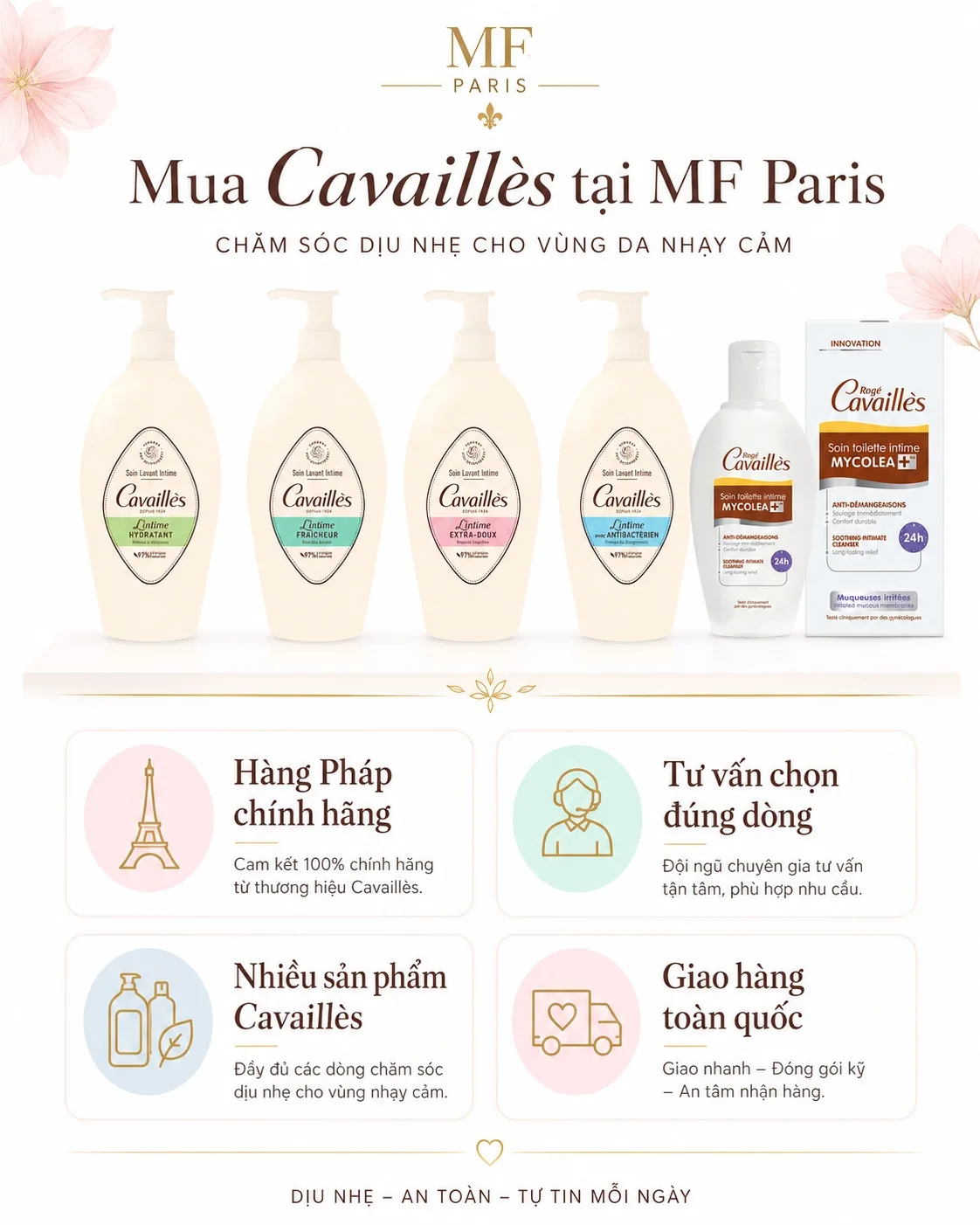 Mua dung dịch vệ sinh Cavailles chính hãng tại mfparis