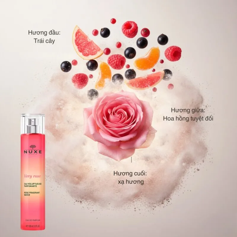 Mùi hương Nước Thơm Nuxe Very Rose Fragrant Water