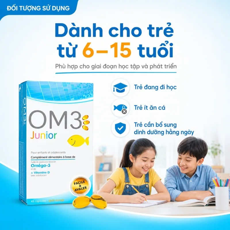 Superdiet Omega 3 Junior 45 viên cho trẻ 6 đến 15 tuổi