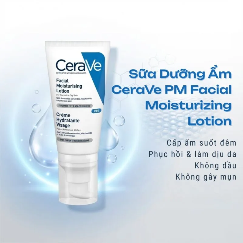 Review CeraVe Facial Moisturizing Lotion ban đêm