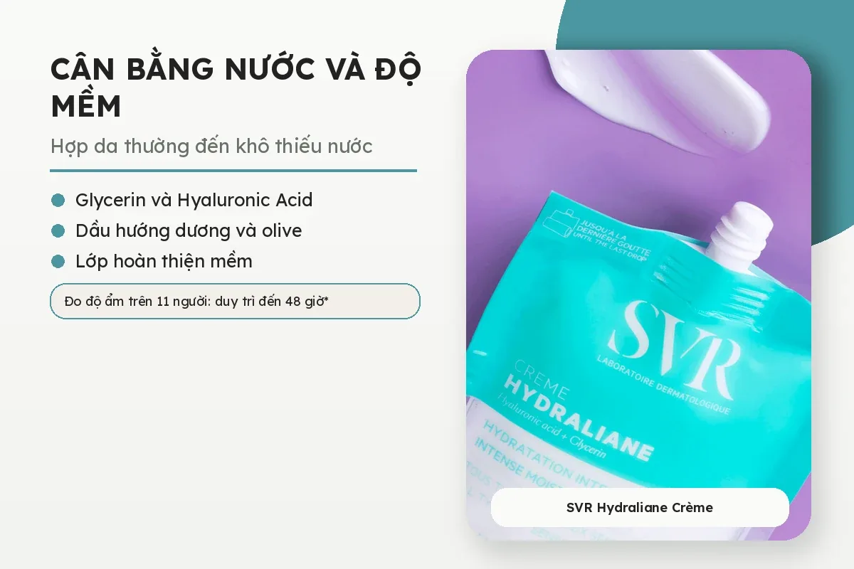 SVR Hydraliane Crème dưỡng ẩm cho da thường đến khô thiếu nước