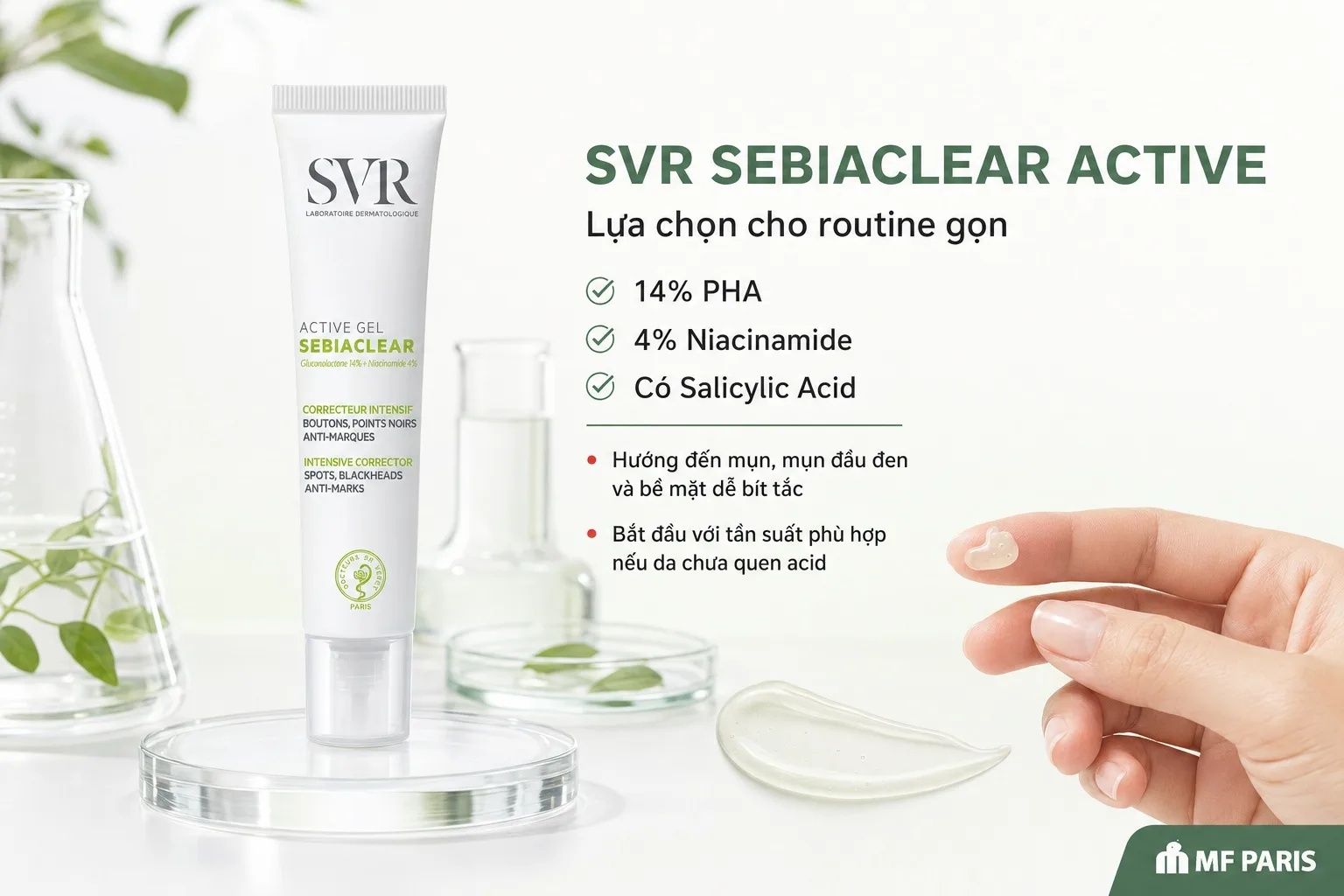 SVR Sebiaclear Active 40ml cho da dầu dễ nổi mụn và bít tắc