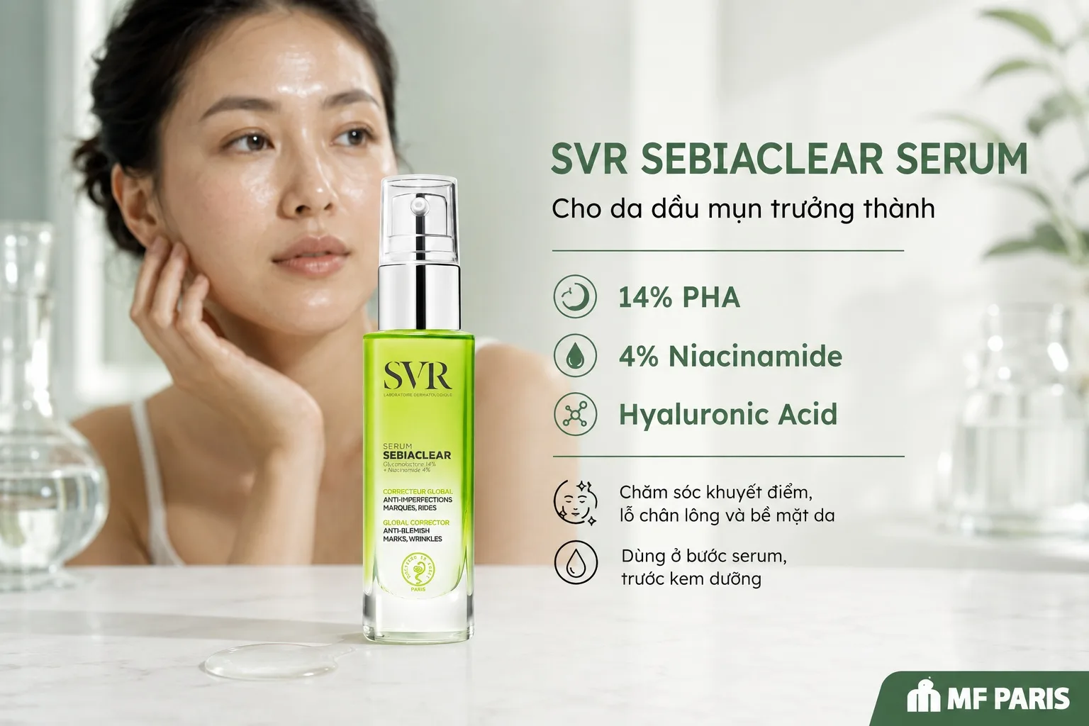 SVR Sebiaclear Serum 30ml cho da dầu mụn trưởng thành