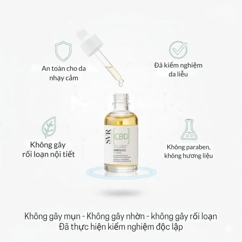 Review Tinh Chất Phục Hồi Da SVR Resist Ampoule CBD & Peptide