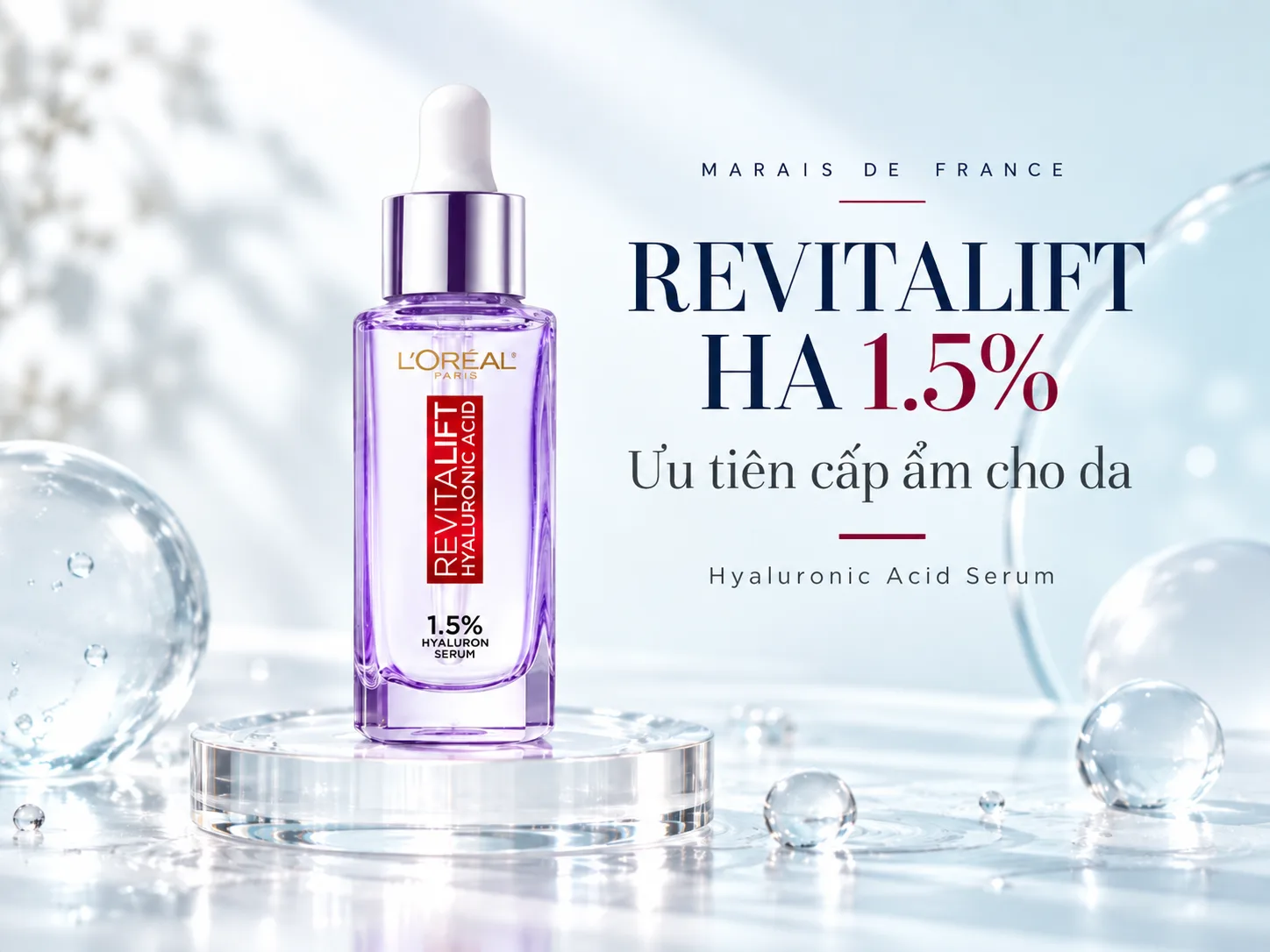 Serum L'Oreal Paris Revitalift HA Giảm Nếp Nhăn, Cấp Ẩm