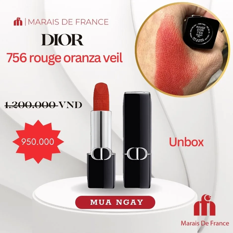 Son Dior Rouge 756 Oranza Velvet Finish