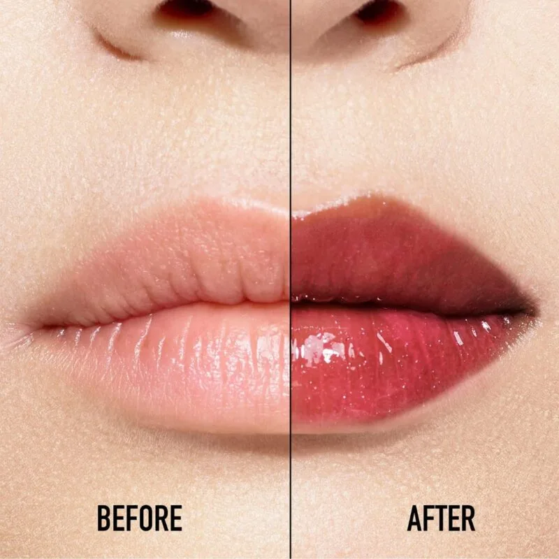 Son Dưỡng Môi Dior Addict Lip Maximizer Màu 024 Intense Brick trước và sau