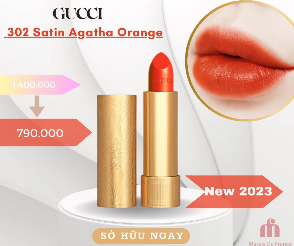 Gucci 302 Satin Agatha Orange