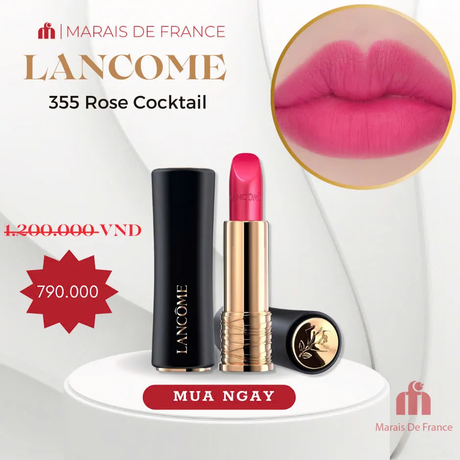 Son Lancome L'Absolu Rouge Cream 355 Rose Cocktail