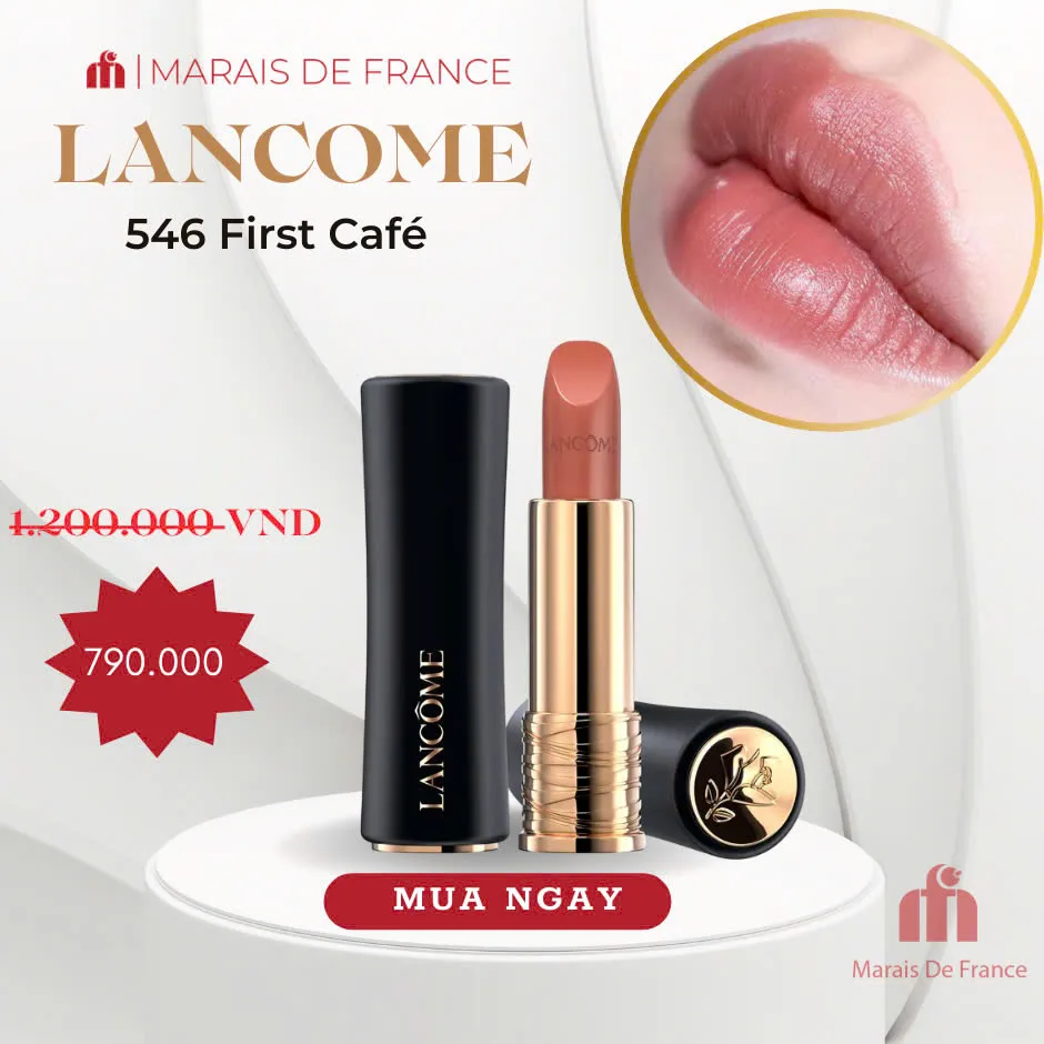 Son Lancome L'Absolu Rouge Cream 546 First Cafe
