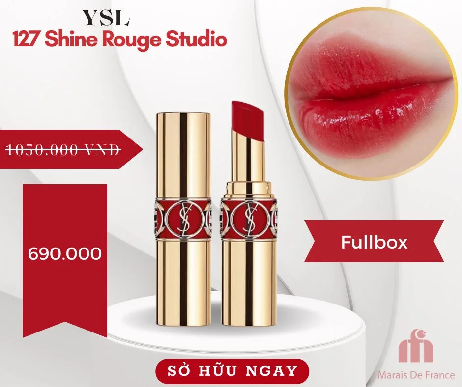YSL 127 Shine Rouge Studio