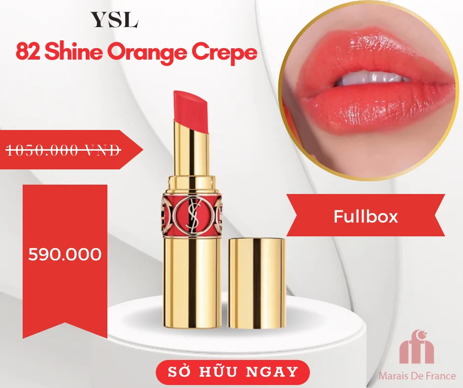 YSL 82 Shine Orange Crepe