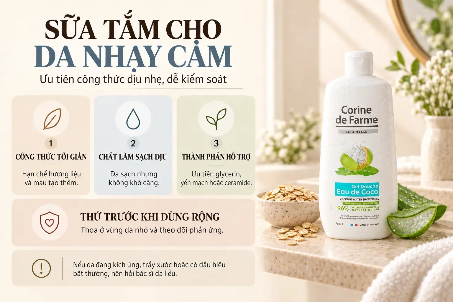 Sữa tắm cho da nhạy cảm Corine de Frame