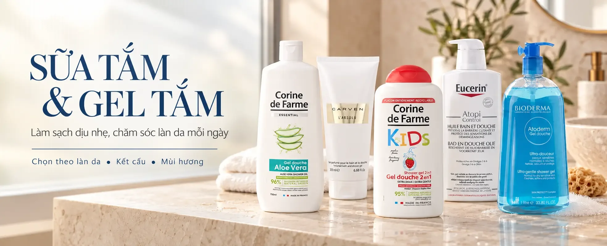 Sữa tắm và gel tắm chính hãng tại MF Paris