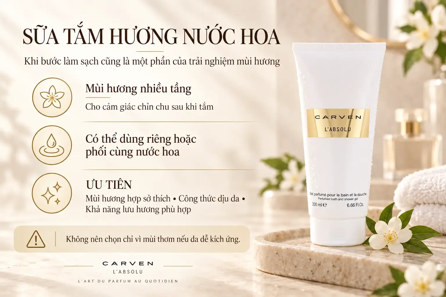 Sữa tắm hương nước hoa cho trải nghiệm tắm thơm dịu