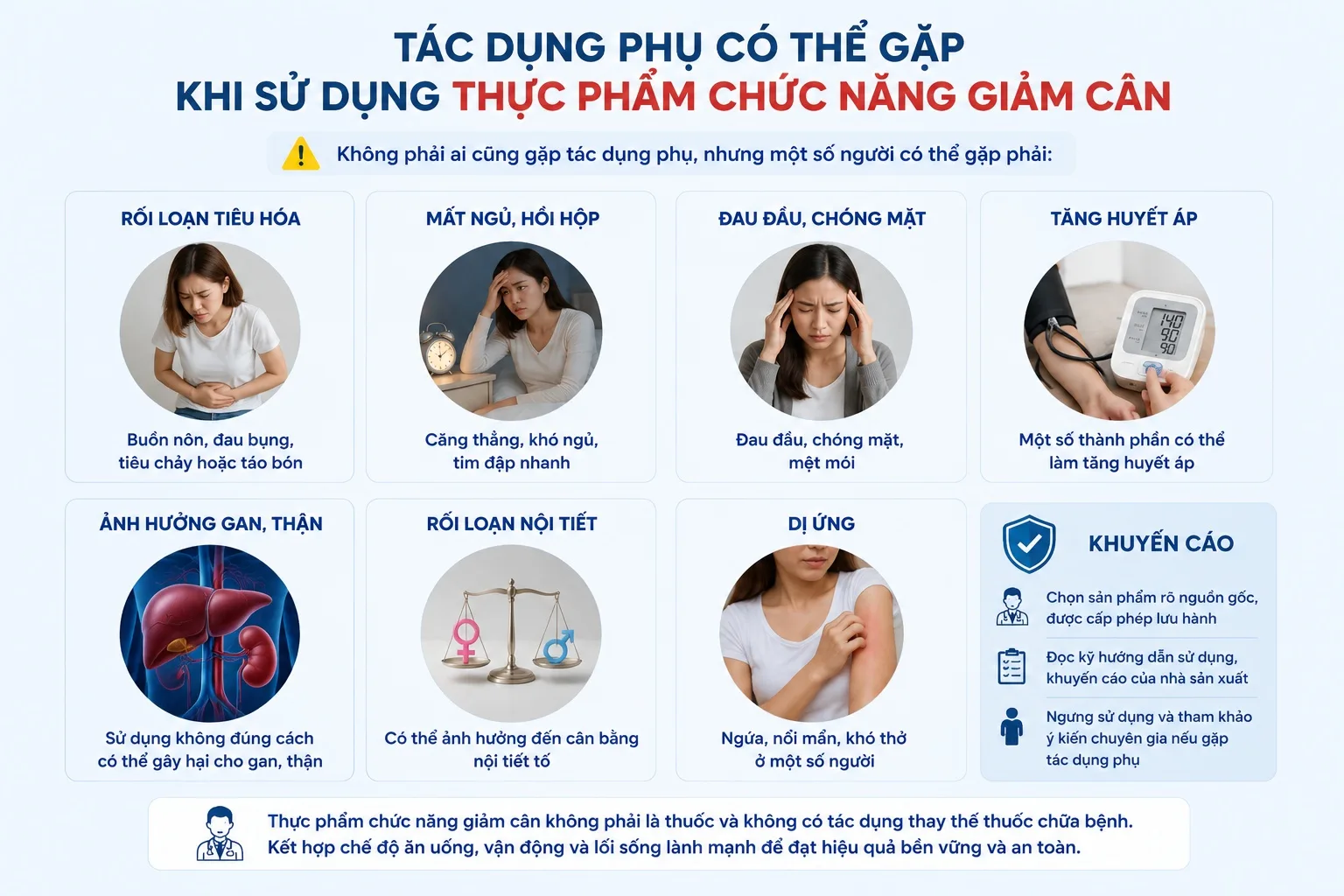Tác dụng phụ có thể gặp của thực phẩm chức năng giảm cân