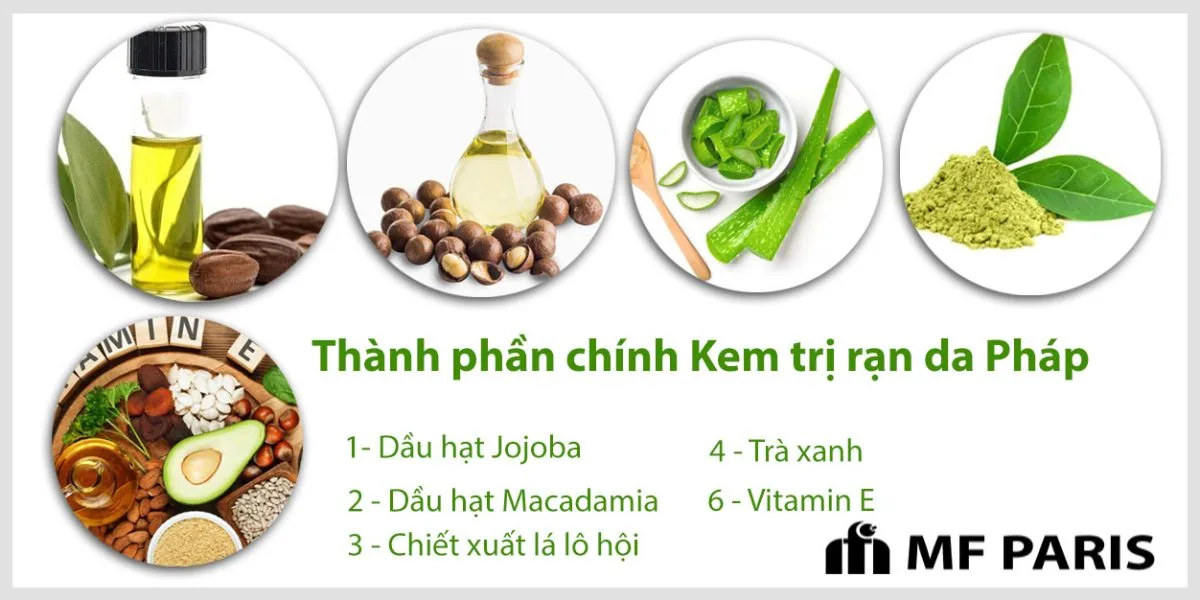 thành phần chính có trong kem trị rạn da Pháp