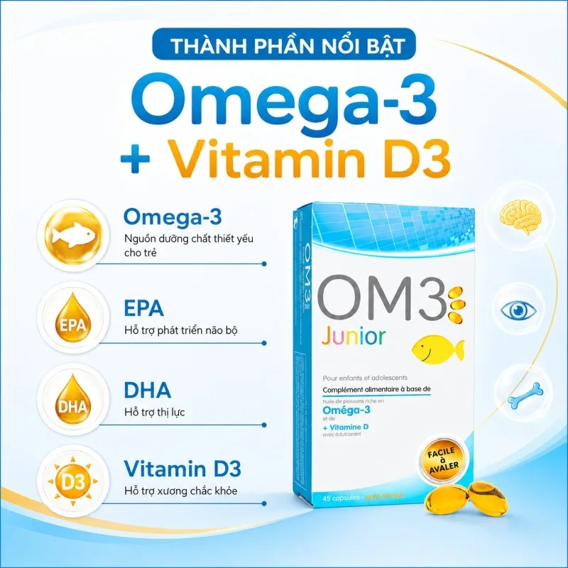 Thành phần Superdiet Omega 3 Junior 45 viên