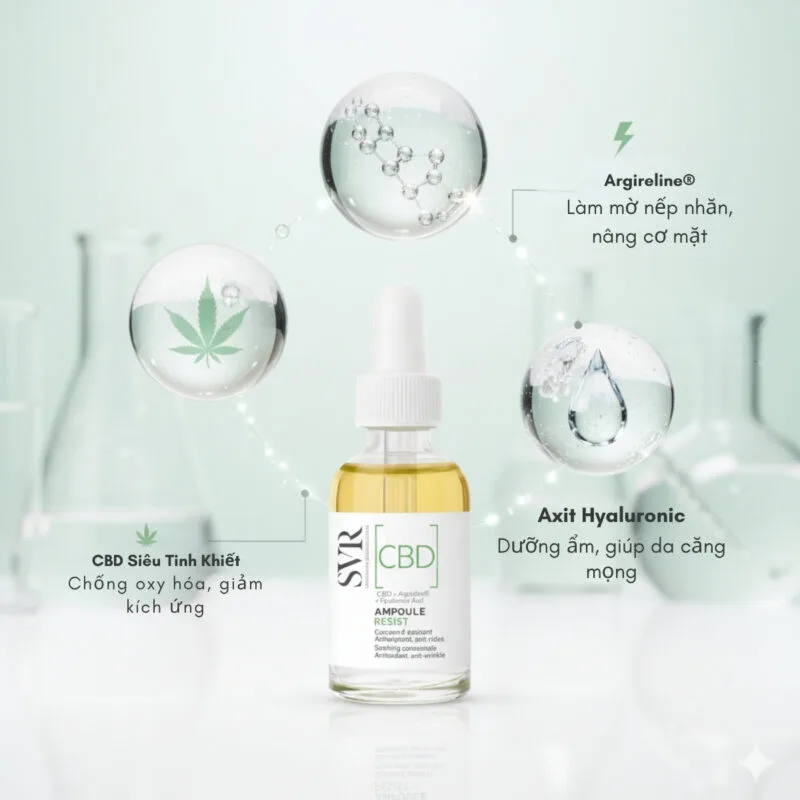 Thành Phần Tinh Chất Phục Hồi Da SVR Resist Ampoule CBD & Peptide