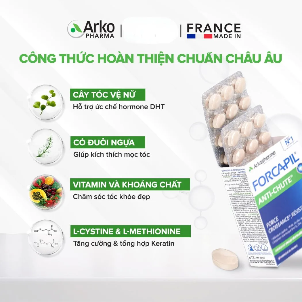Viên Uống Chống Rụng Tóc Arkopharma Forcapil Anti-Chute