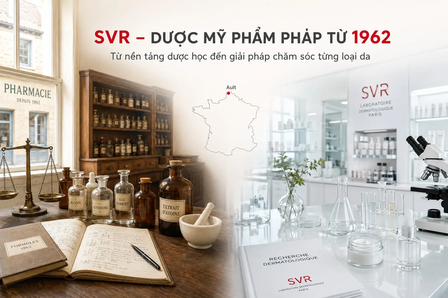Thương hiệu dược mỹ phẩm SVR được hình thành tại Pháp năm 1962