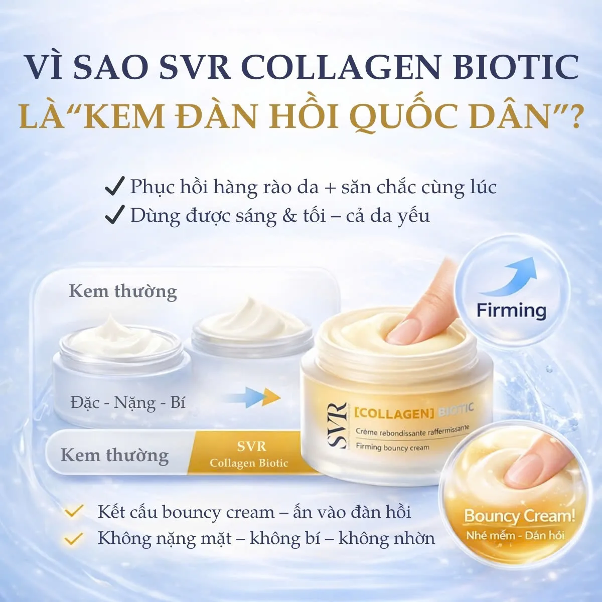 Ưu điểm Kem Dưỡng Tái Tạo SVR Collagen Biotic