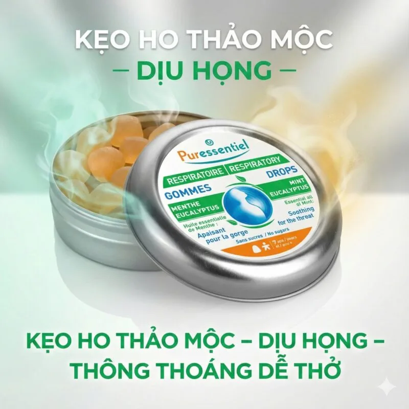 Ưu điểm Viên ngậm Puressentiel Respiratory Mint 45g