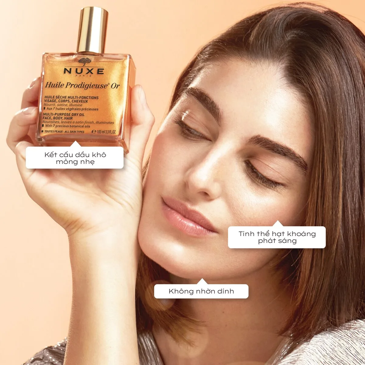 Ưu điểm Dầu Khô Nuxe Huile Prodigieuse Or Multi-Purpose Dry Oil Có Ánh Nhũ